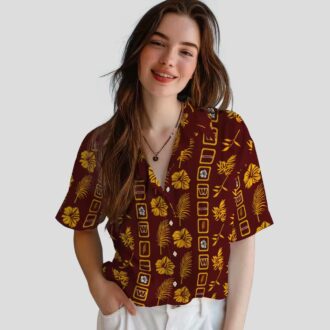 Floral Burgundy Washington Commanders Hawaiian Shirt, NFL Beach & Summer Vacation Shirt