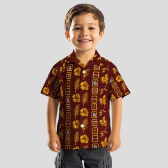 Floral Burgundy Washington Commanders Hawaiian Shirt, NFL Beach & Summer Vacation Shirt