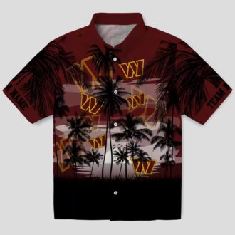 Limited Edition Washington Commanders Hawaiian Shirt, Sunset Palm Tropical NFL Gear
