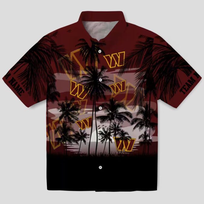 Limited Edition Washington Commanders Hawaiian Shirt, Sunset Palm Tropical NFL Gear