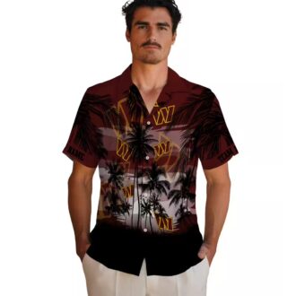 Limited Edition Washington Commanders Hawaiian Shirt, Sunset Palm Tropical NFL Gear