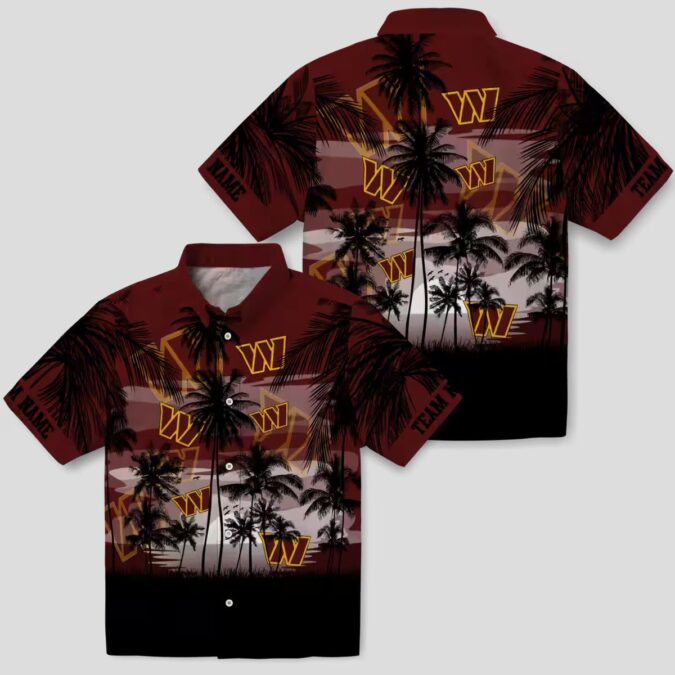 Limited Edition Washington Commanders Hawaiian Shirt, Sunset Palm Tropical NFL Gear