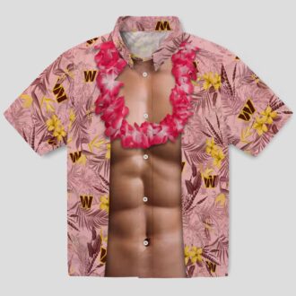 Men's Washington Commanders NFL Hawaiian Shirt - Chest Illusion Burgundy Beachwear