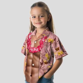 Men's Washington Commanders NFL Hawaiian Shirt - Chest Illusion Burgundy Beachwear