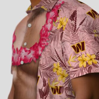 Men's Washington Commanders NFL Hawaiian Shirt - Chest Illusion Burgundy Beachwear