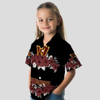 NFL Fans Washington Commanders Hawaiian Shirt, Hibiscus Floral Stripe Design for Men & Women