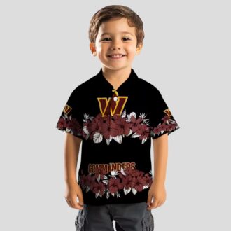 NFL Fans Washington Commanders Hawaiian Shirt, Hibiscus Floral Stripe Design for Men & Women