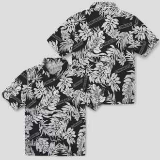 NFL Washington Commanders Black Hawaiian Shirt, Monstera Leaf Pattern for Beach & Vacation
