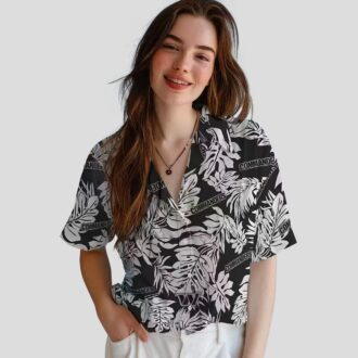 NFL Washington Commanders Black Hawaiian Shirt, Monstera Leaf Pattern for Beach & Vacation