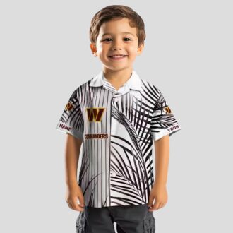 NFL Washington Commanders Palm Stripes Hawaiian Shirt, Burgundy Black Tropical Summer Outfit