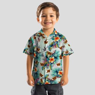NFL Washington Commanders Tropical Hawaiian Shirt, Summer Foliage Green Beach Shirt for Fans