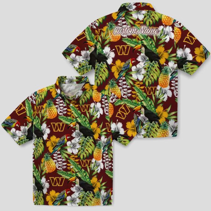 NFL Washington Commanders Tropical Toucan Hawaiian Shirt, Custom Summer Beach Outfit for Women