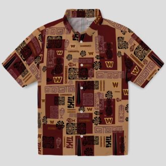 Tribal Symbols Washington Commanders Hawaiian Shirt, Burgundy NFL Summer Beach Outfit
