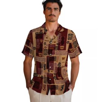Tribal Symbols Washington Commanders Hawaiian Shirt, Burgundy NFL Summer Beach Outfit