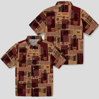 Tribal Symbols Washington Commanders Hawaiian Shirt, Burgundy NFL Summer Beach Outfit