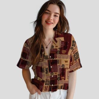 Tribal Symbols Washington Commanders Hawaiian Shirt, Burgundy NFL Summer Beach Outfit