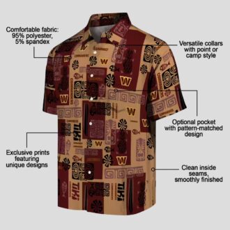 Tribal Symbols Washington Commanders Hawaiian Shirt, Burgundy NFL Summer Beach Outfit