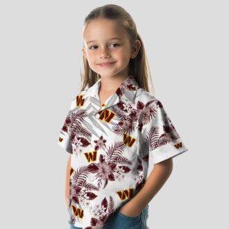 Washington Commanders Aloha Hawaiian Shirt, Burgundy Hibiscus & Palm Leaves NFL Apparel