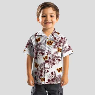 Washington Commanders Aloha Hawaiian Shirt, Burgundy Hibiscus & Palm Leaves NFL Apparel