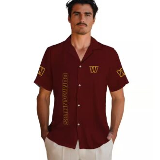 Washington Commanders Burgundy Floral Hawaiian Shirt, Stuart Minion Design for Football Fans