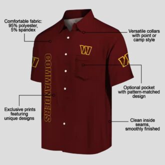 Washington Commanders Burgundy Floral Hawaiian Shirt, Stuart Minion Design for Football Fans