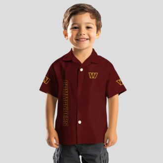 Washington Commanders Burgundy Floral Hawaiian Shirt, Stuart Minion Design for Football Fans