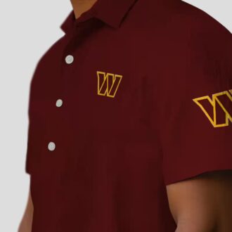 Washington Commanders Burgundy Floral Hawaiian Shirt, Stuart Minion Design for Football Fans