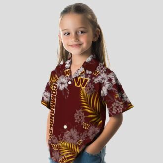 Washington Commanders Burgundy Hibiscus Hawaiian Shirt, NFL Tropical Floral Beach Shirt