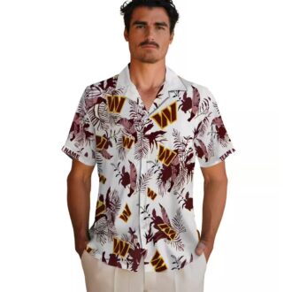 Washington Commanders Floral Aloha Shirt, Burgundy White Hawaiian Summer Vacation Wear