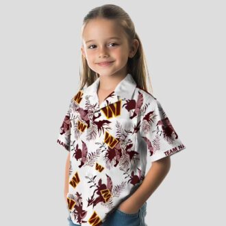 Washington Commanders Floral Aloha Shirt, Burgundy White Hawaiian Summer Vacation Wear