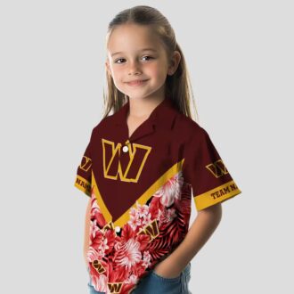 Washington Commanders Floral Chevron Hawaiian Shirt - Custom Burgundy Aloha Styles