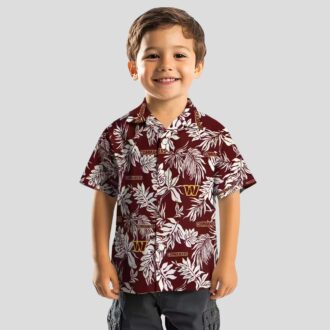 Washington Commanders Hawaiian Shirt, Tropical Leaf Burgundy & White NFL Summer Outfit