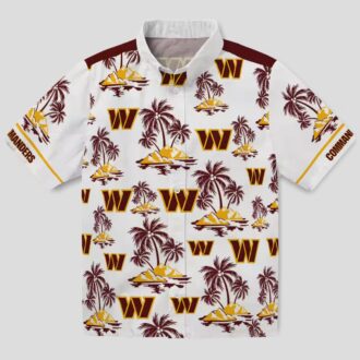 Washington Commanders NFL Hawaiian Shirt, Burgundy White Palm Island Floral Summer Shirt