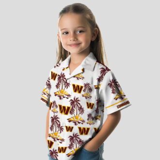 Washington Commanders NFL Hawaiian Shirt, Burgundy White Palm Island Floral Summer Shirt