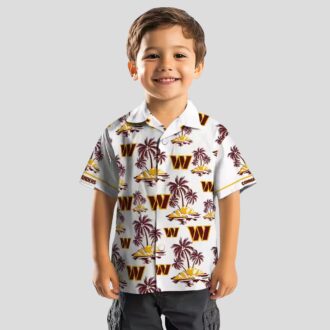 Washington Commanders NFL Hawaiian Shirt, Burgundy White Palm Island Floral Summer Shirt