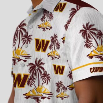 Washington Commanders NFL Hawaiian Shirt, Burgundy White Palm Island Floral Summer Shirt