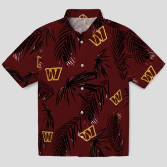 Washington Commanders NFL Palm Leaf Hawaiian Shirt, Tropical Burgundy Summer Wear