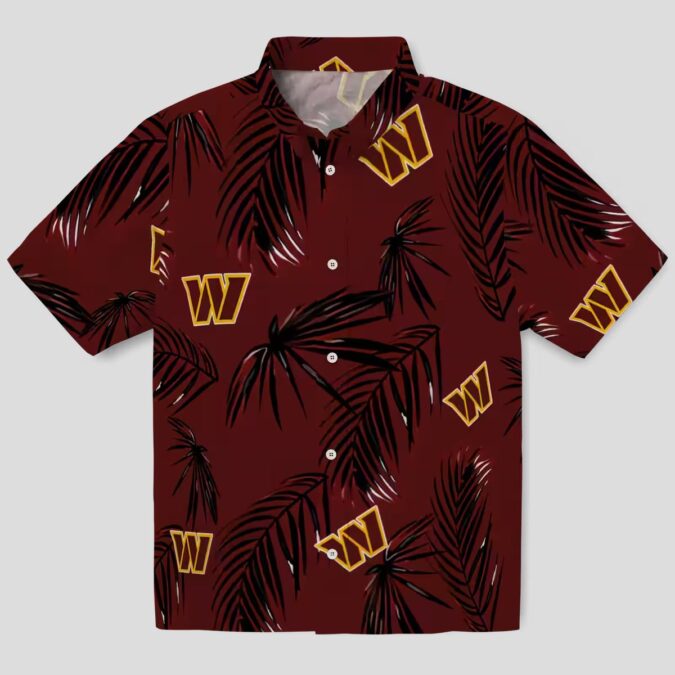 Washington Commanders NFL Palm Leaf Hawaiian Shirt, Tropical Burgundy Summer Wear