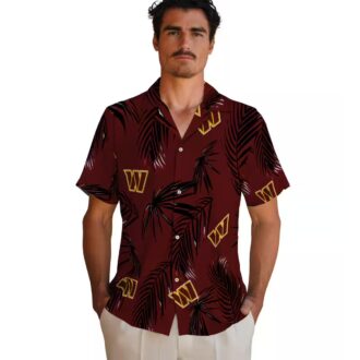 Washington Commanders NFL Palm Leaf Hawaiian Shirt, Tropical Burgundy Summer Wear