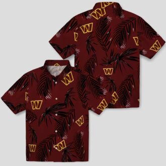 Washington Commanders NFL Palm Leaf Hawaiian Shirt, Tropical Burgundy Summer Wear