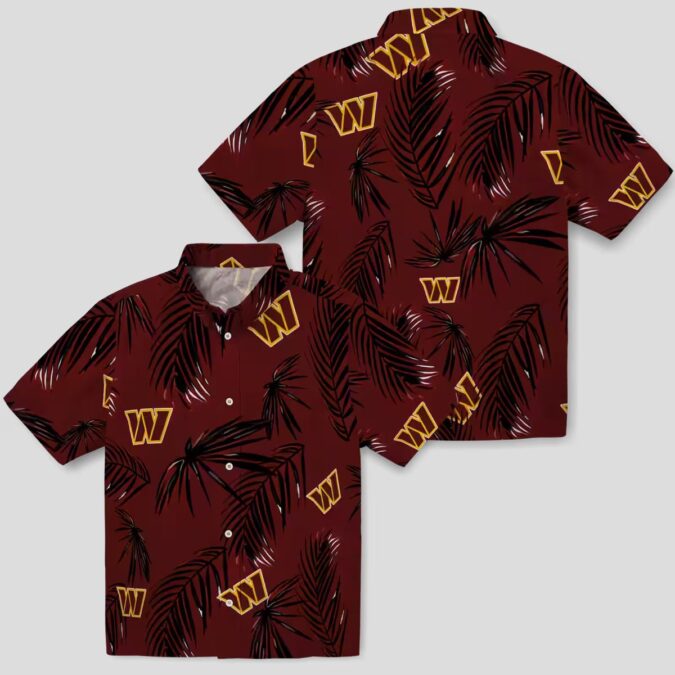 Washington Commanders NFL Palm Leaf Hawaiian Shirt, Tropical Burgundy Summer Wear
