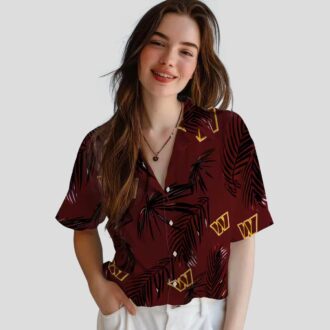 Washington Commanders NFL Palm Leaf Hawaiian Shirt, Tropical Burgundy Summer Wear