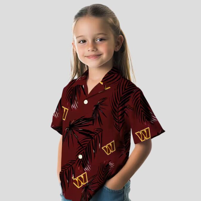 Washington Commanders NFL Palm Leaf Hawaiian Shirt, Tropical Burgundy Summer Wear