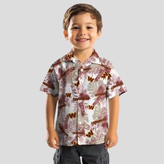 Washington Commanders NFL Tropical Leaf Hawaiian Shirt, Burgundy & White Summer Vacation Apparel
