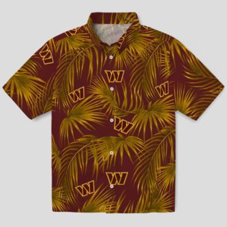 Washington Commanders NFL Tropical Shirt, Burgundy Leafy Palms Aloha Hawaiian Shirt for Summer