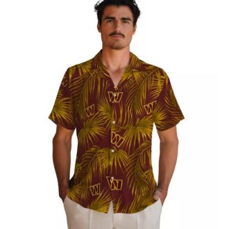 Washington Commanders NFL Tropical Shirt, Burgundy Leafy Palms Aloha Hawaiian Shirt for Summer