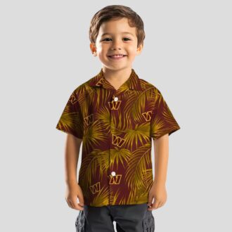 Washington Commanders NFL Tropical Shirt, Burgundy Leafy Palms Aloha Hawaiian Shirt for Summer