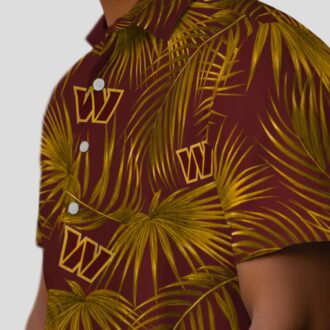 Washington Commanders NFL Tropical Shirt, Burgundy Leafy Palms Aloha Hawaiian Shirt for Summer