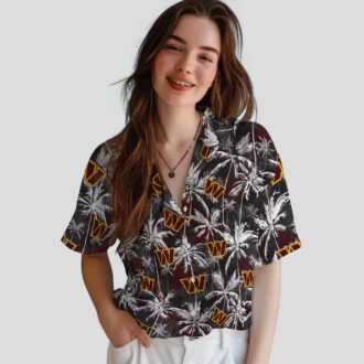 Washington Commanders Palm Print Hawaiian Shirt, NFL Summer Outfit for Men & Women