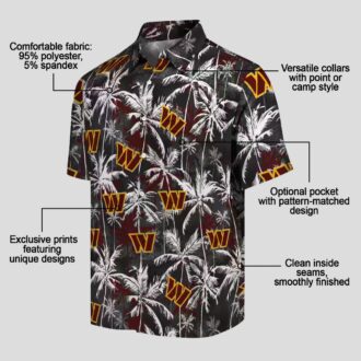 Washington Commanders Palm Print Hawaiian Shirt, NFL Summer Outfit for Men & Women
